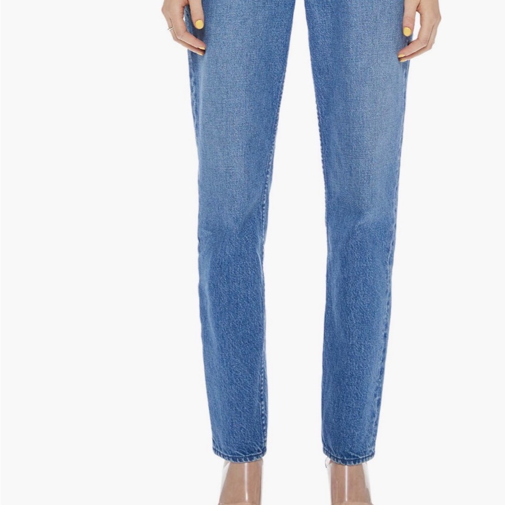 Mother Classic High-Rise Straight Leg Jeans — Blue